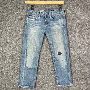 AG Adriano Goldschmied Women's Jeans 26 Blue Tomboy‎ Crop Relaxed Straight Denim